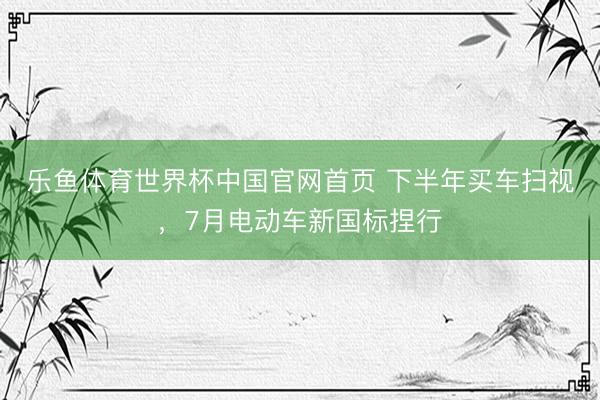 乐鱼体育世界杯中国官网首页 下半年买车扫视，7月电动车新国标捏行